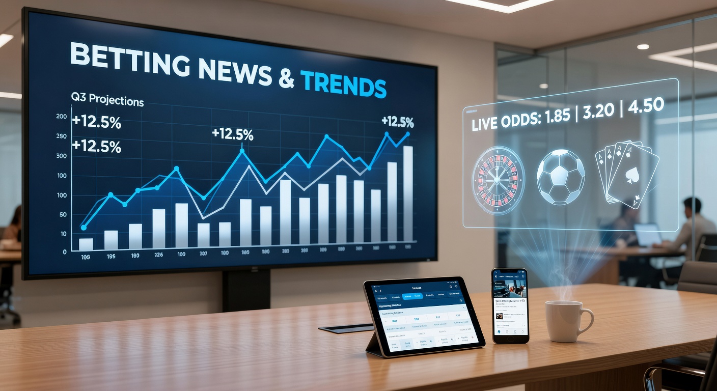 Graph showing U.S. commercial gaming revenue trends with bars rising for overall growth and dipping for sports betting in February 2026