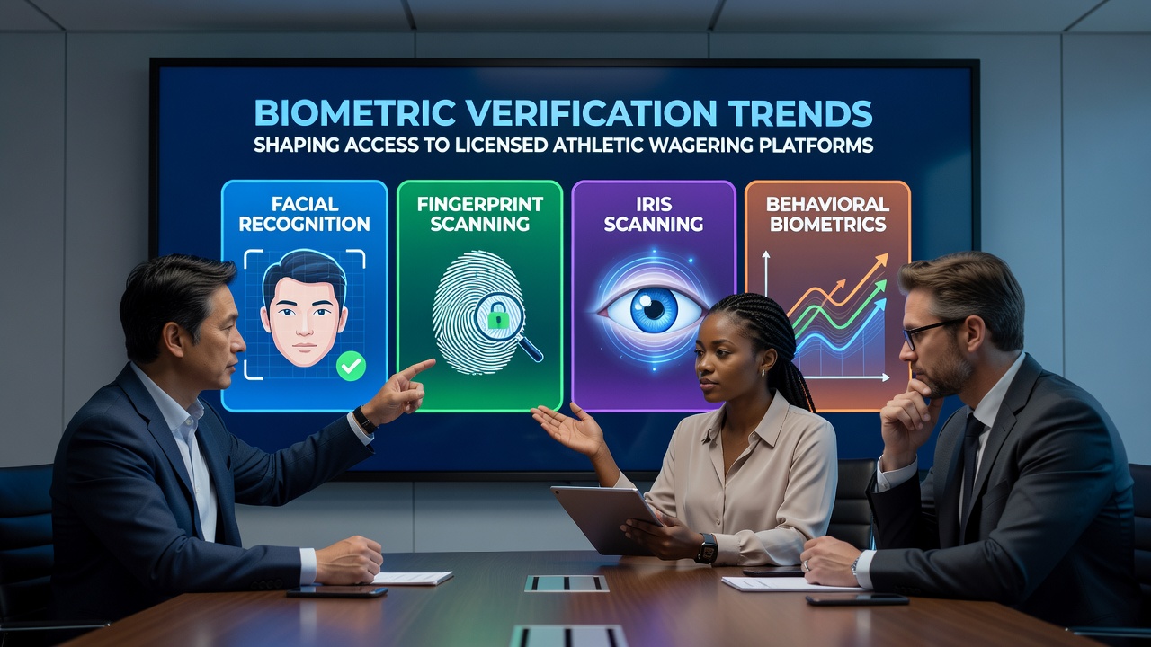 Diverse group of users accessing a licensed sports betting platform via secure biometric login on smartphones