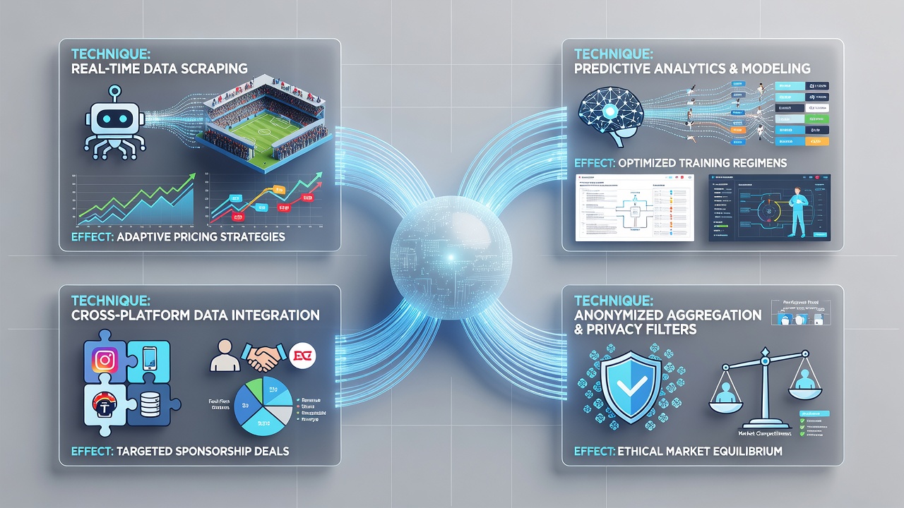 Dashboard visualization illustrating how aggregated athletic data influences real-time strategy adjustments for participants in licensed markets
