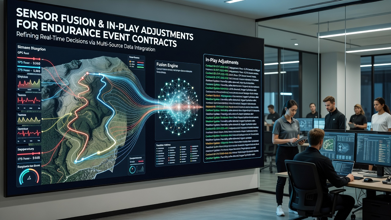 Real-time data fusion dashboard displaying athlete metrics during an endurance race