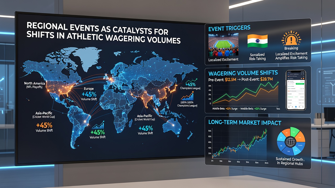 Data visualization showing wagering volume changes tied to regional events