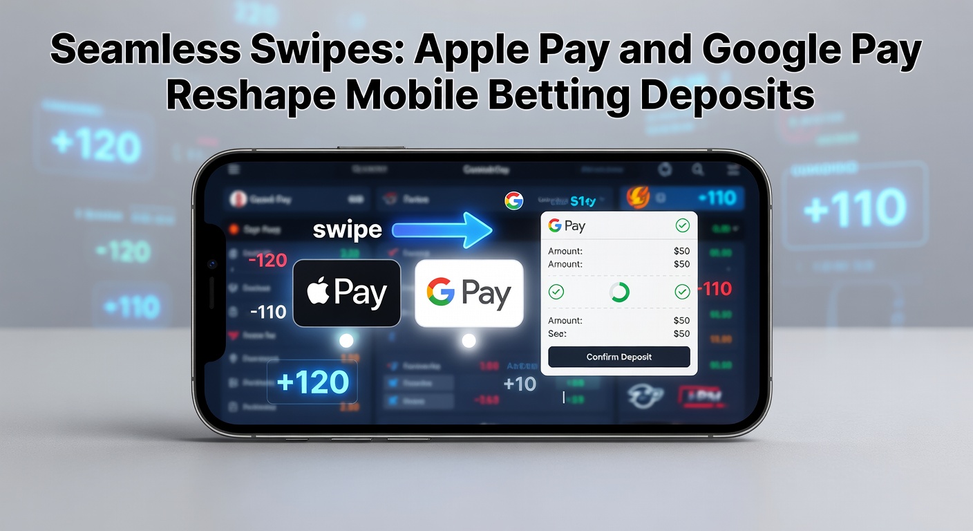 Smartphone displaying Apple Pay transaction on a mobile betting app interface, highlighting quick deposit confirmation